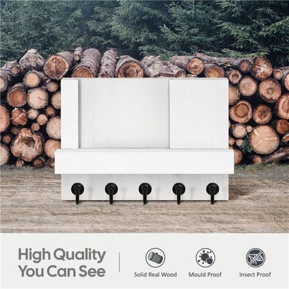 Key Holder for Wall:Easy Installation Mail Organizer Wall Mount Hanging Key Rack - Picture 5 of 6